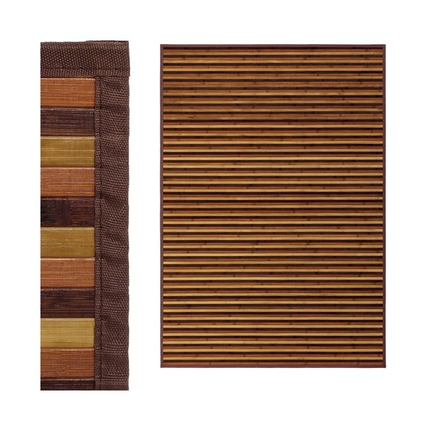 Musztardowo-brązowy bambusowy dywan 140x200 cm – Casa Selección-image-1