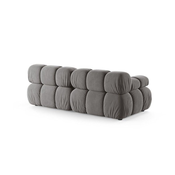 Jasnoszara aksamitna sofa modułowa 188 cm – Micadoni -image-2