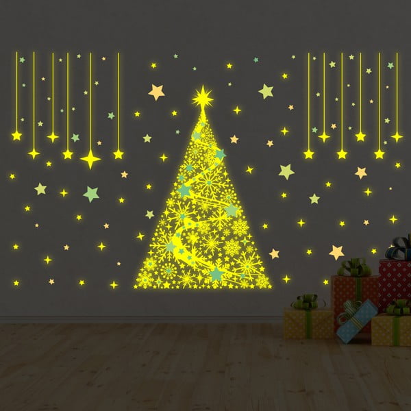 Naklejka świecąca w ciemności Walplus Glow In The Dark Christmas Tree