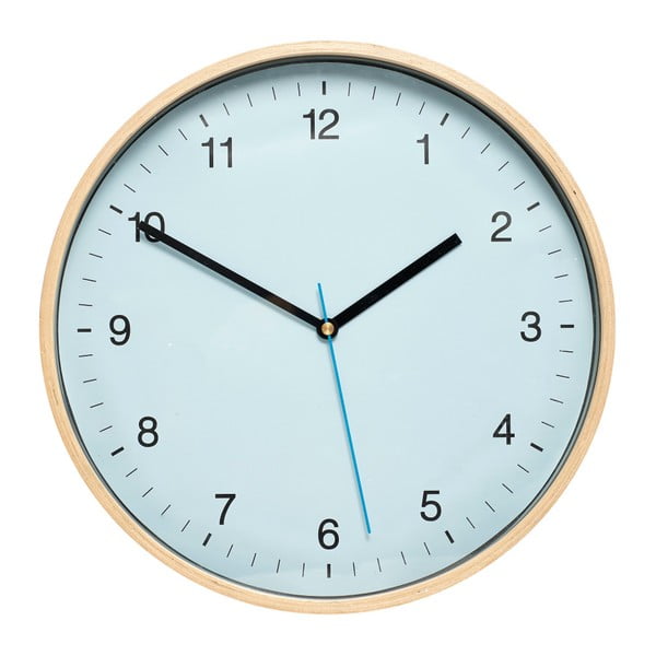 Niebieski zegar ścienny Hübsch Bell, ø 31 cm