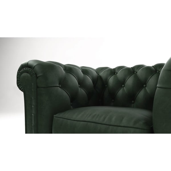 Ciemnozielony aksamitny fotel Cambridge – Ropez-image-3