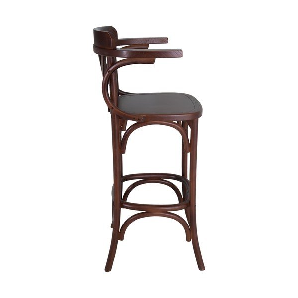 Brązowy hoker z litego drewna wiązu (wysokość siedziska 77 cm) Montmartre – Antic Line-image-3