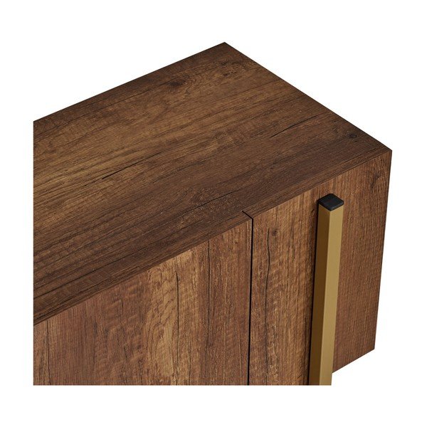Szafka pod TV w dekorze orzecha w ciemnym naturalnym kolorze 180x45x30 cm Nexus – Kalune Design-image-4