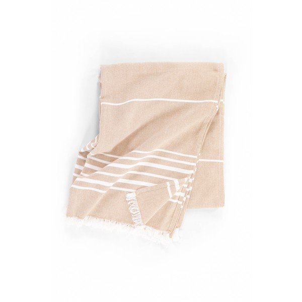 Beżowy bawełniany koc 150x200 cm Solene – Tiseco Home Studio