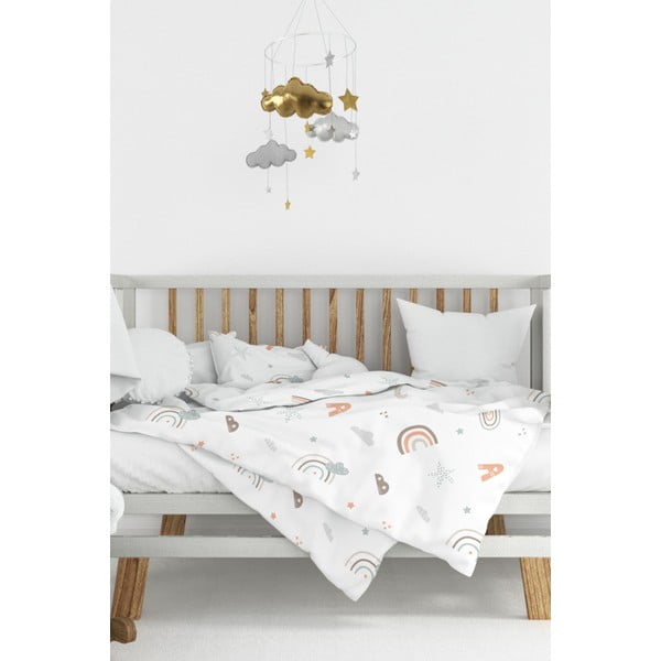 Biała pościel dziecięca do łóżeczka z bawełny renforcé 100x150 cm Abc – Mijolnir