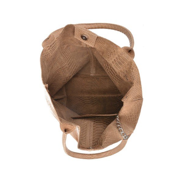 Brązowa skórzana torebka shopper Renata Corsi Lola-image-3