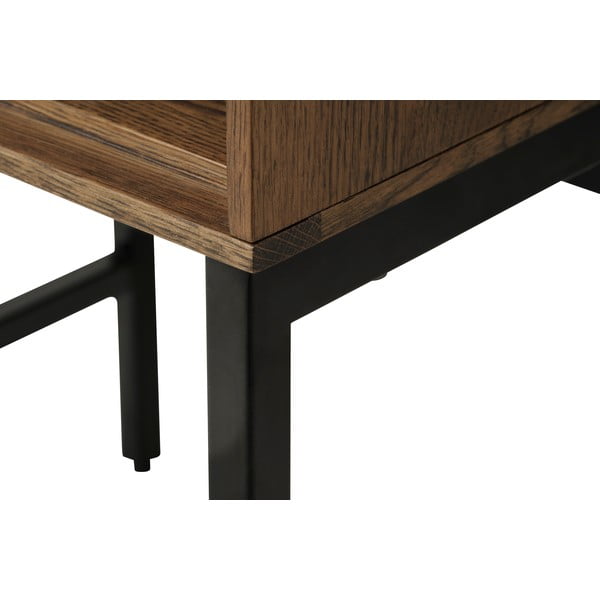 Stolik z blatem w dekorze dębu 40x45 cm Modica – Unique Furniture-image-4