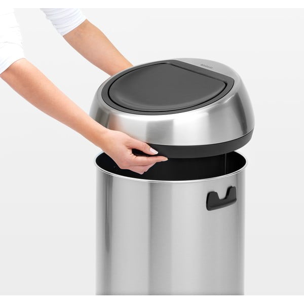 Stalowy kosz na śmieci otwierany na dotyk w kolorze matowego srebra 60 l Touch Bin – Brabantia-image-4