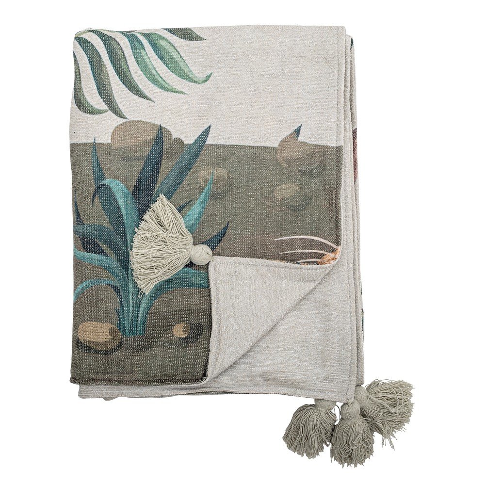 Zielony koc 130x155 cm Peacock – Bloomingville
