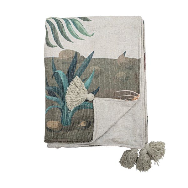 Zielony koc 130x155 cm Peacock – Bloomingville