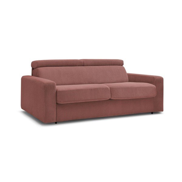 Różowa sztruksowa rozkładana sofa 195 cm Monaco – Bobochic Paris-image-3