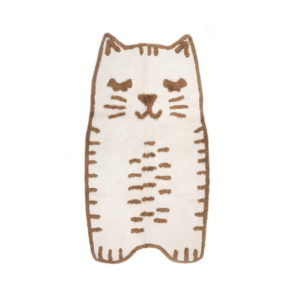 Kremowy bawełniany dywan dziecięcy tkany ręcznie odpowiedni do prania 65x120 cm Little Charlie – Nattiot