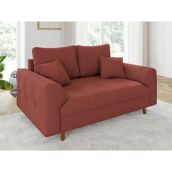 Ceglasta sztruksowa sofa 150 cm Ariella – Ropez-image-3
