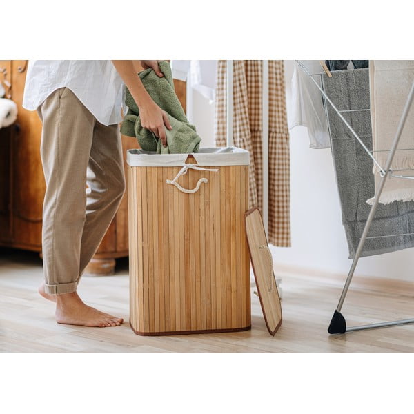 Naturalny bambusowy kosz na pranie 78 l Bamboo – Compactor-image-1