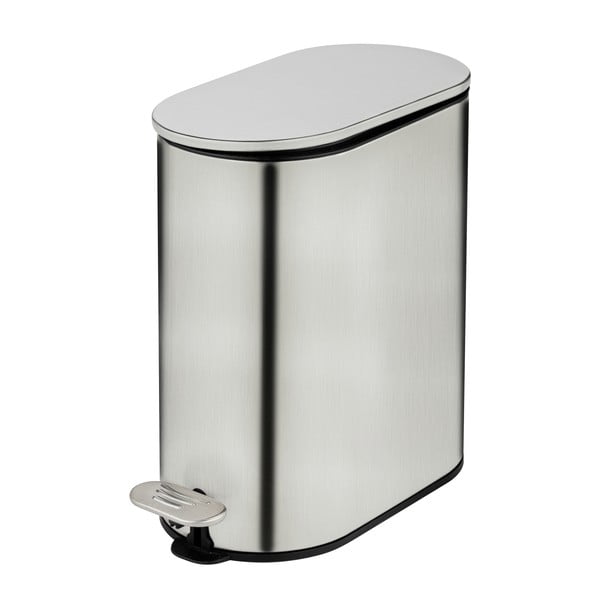 Kosz na śmieci z pedałem ze stali nierdzewnej w kolorze matowego srebra 5 l Collungo – Wenko