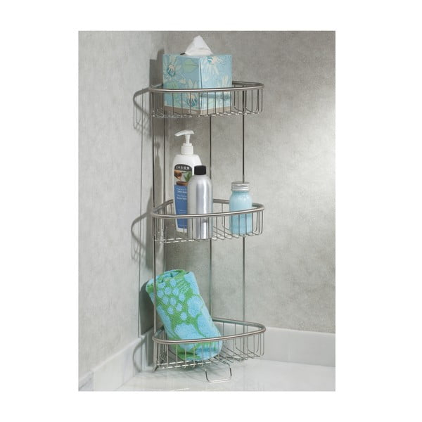 Stojak ze stali nierdzewnej na przybory toaletowe z 3 półkami iDesign Forma-image-1