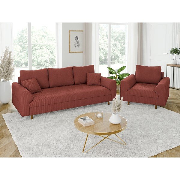 Ceglasta sztruksowa sofa 210 cm Ariella – Ropez-image-4