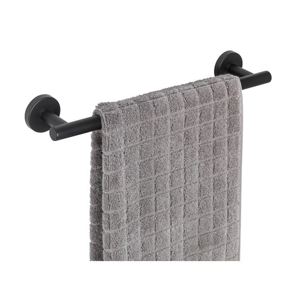 Ścienny wieszak na ręczniki ze stali nierdzewnej w kolorze matowej czerni Bosio – Wenko-image-2