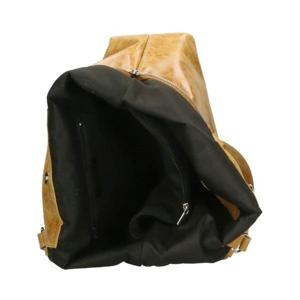 Karmelowa torebka skórzana Chicca Borse Terracia-image-3