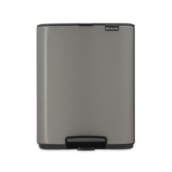 Szary stalowy kosz na śmieci z pedałem 12 l Bo – Brabantia-image-4