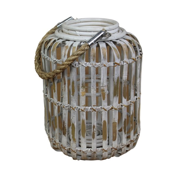 Szary lampion z bambusu HSM collection, 26x33 cm