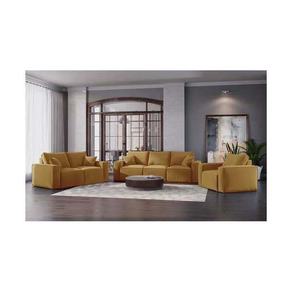 Żółta sofa Cosmopolitan Design Miami, 245 cm-image-4