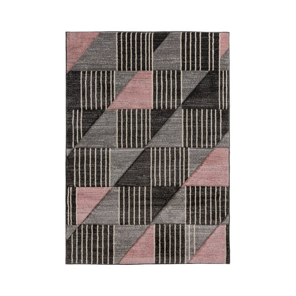 Szaro-różowy dywan Flair Rugs Velocity, 200x290 cm