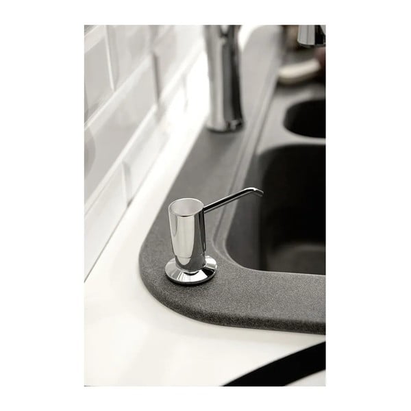 Plastikowy wpuszczany dozownik do mydła w kolorze matowej czerni 350 ml – Sapho-image-1