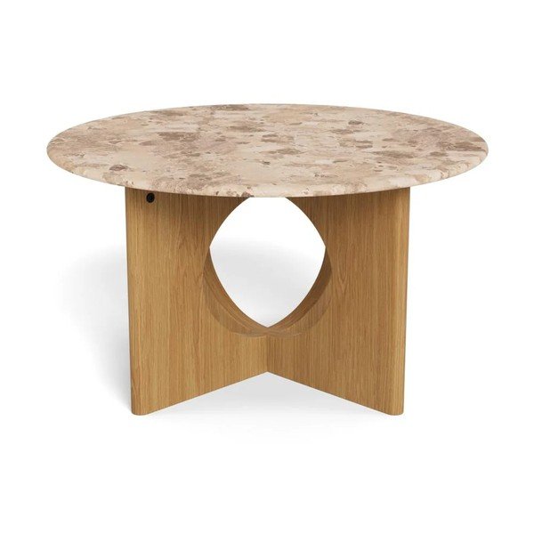 Okrągły stolik z marmurowym blatem w naturalnym kolorze ø 80 cm Foley – Actona-image-2