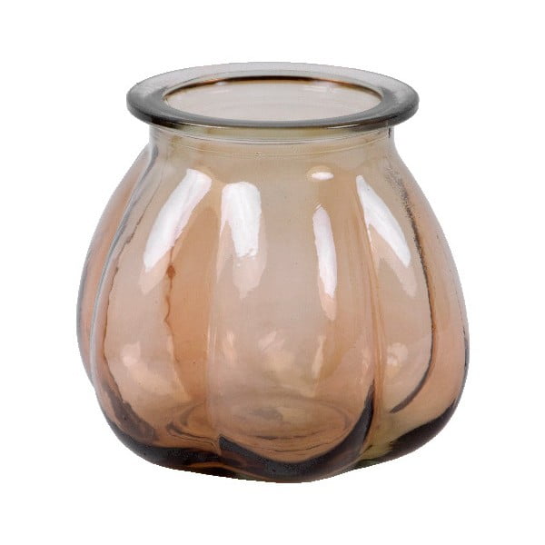Jasnobrązowy wazon ze szkła z recyklingu Ego Dekor Tangerine, wys. 16 cm