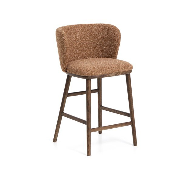 Tapicerowany hoker w kolorze terakoty (wysokość siedziska 65 cm) Ciselia – Kave Home