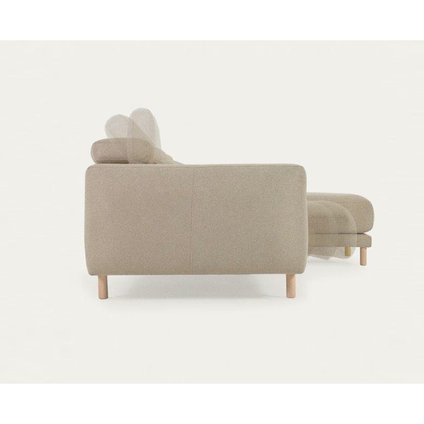 Beżowy narożnik (prawostronny) Singa − Kave Home-image-1