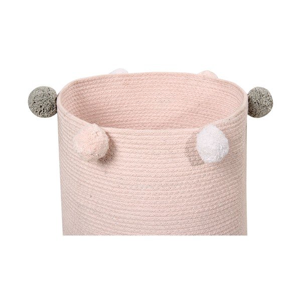 Jasnoróżowy tekstylny dziecięcy kosz na zabawki ø 30x30 cm Bubbly – Lorena Canals-image-2