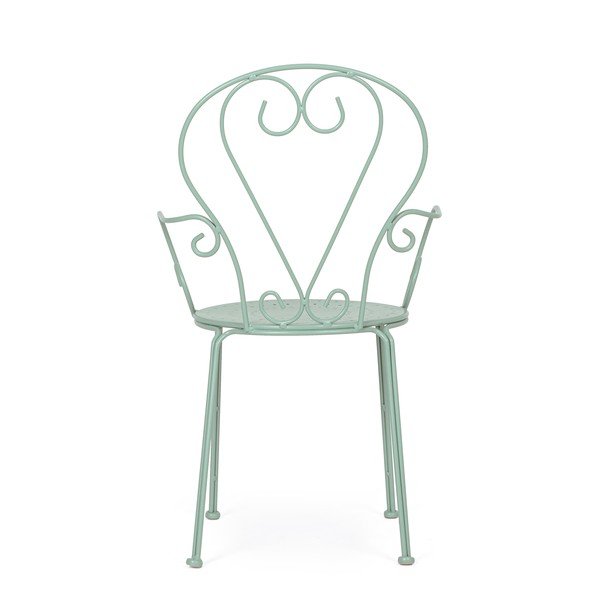 Miętowe metalowe krzesło ogrodowe Etienne – Bizzotto-image-4