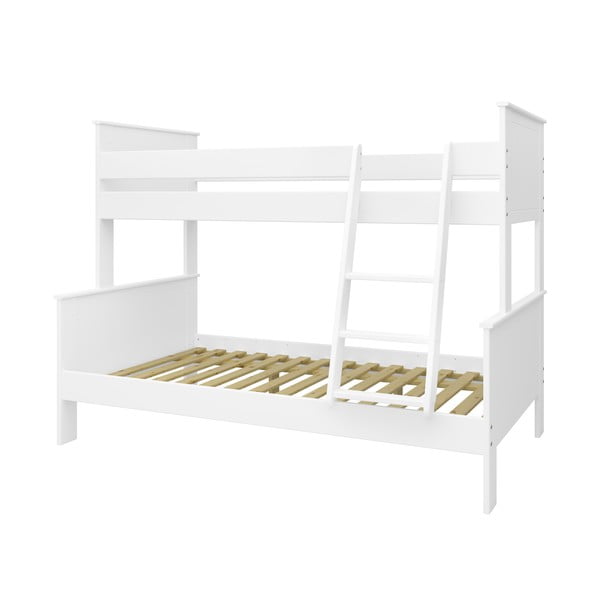 Białe piętrowe łóżko dziecięce 120x200/90x200 cm Alba – Tvilum-image-3