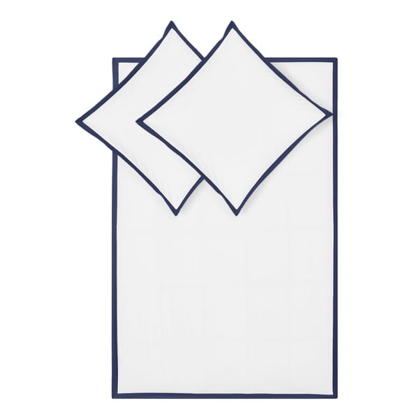 Biała pościel jednoosobowa z perkalu bawełnianego Westwing Collection Joanna, 135x200 cm