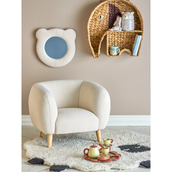 Biały fotel dziecięcy z materiału bouclé Cade – Bloomingville Mini-image-3