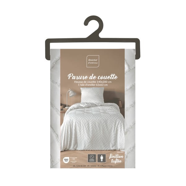 Biała pościel jednoosobowa z mikrowłókna 140x200 cm Heltie – douceur d'intérieur-image-4