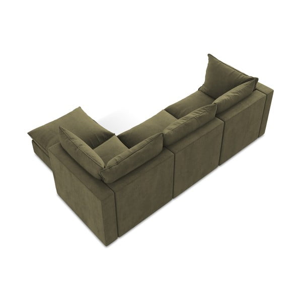 Narożnik (prawostronny/z szezlongiem) w kolorze khaki Manao – Makamii-image-3