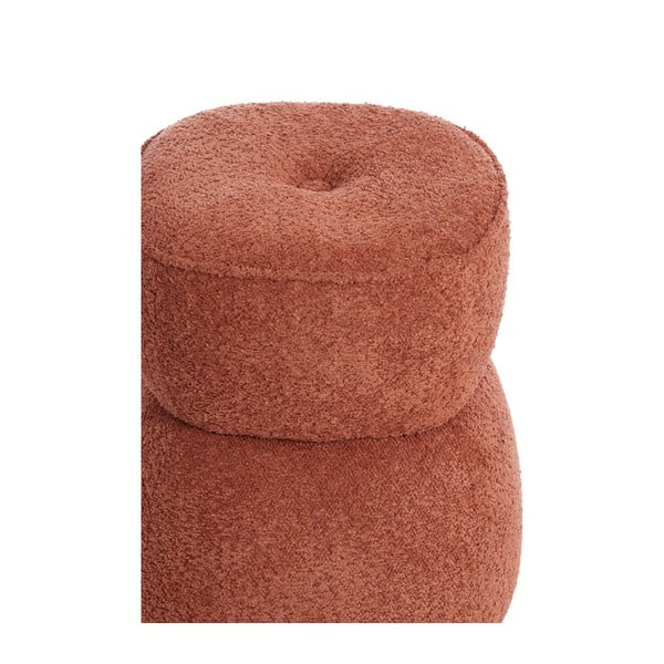 Pomarańczowy puf z materiału bouclé Leyla – Light & Living-image-3