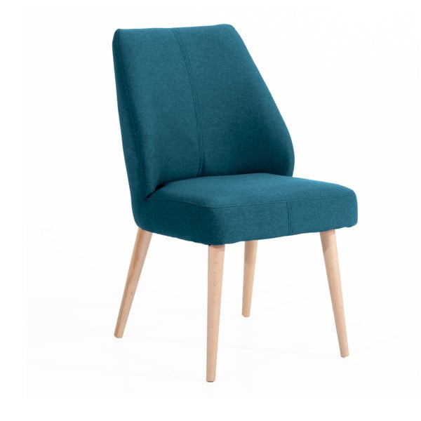 Niebieskie krzesło tapicerowane Max Winzer Todd