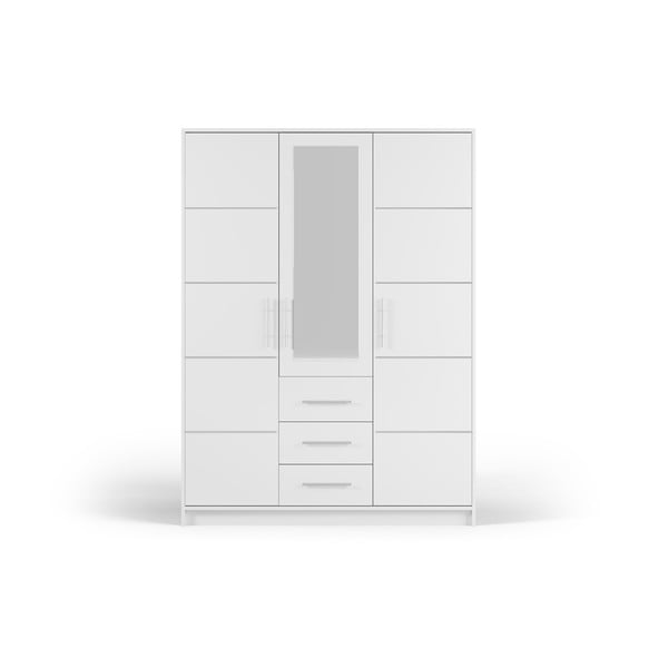 Biała szafa z lustrem 147x200 cm Derry – Cosmopolitan Design