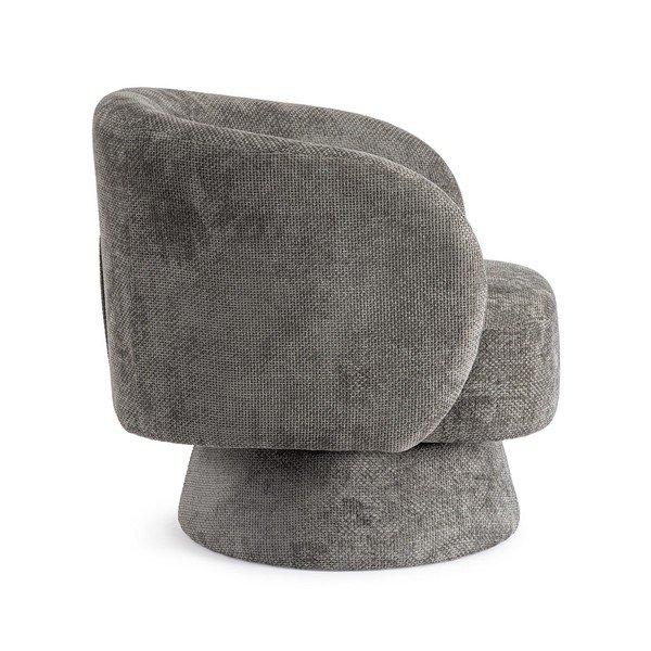 Ciemnoszary obrotowy fotel z tkaniny szenilowej Julienne – Bizzotto-image-3