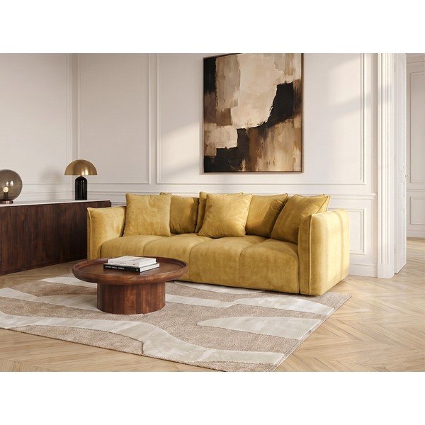 Żółta sofa z tkaniny szenilowej Harlem – Bobochic Paris-image-1