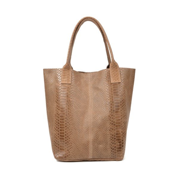 Brązowa skórzana torebka shopper Renata Corsi Lola-image-1