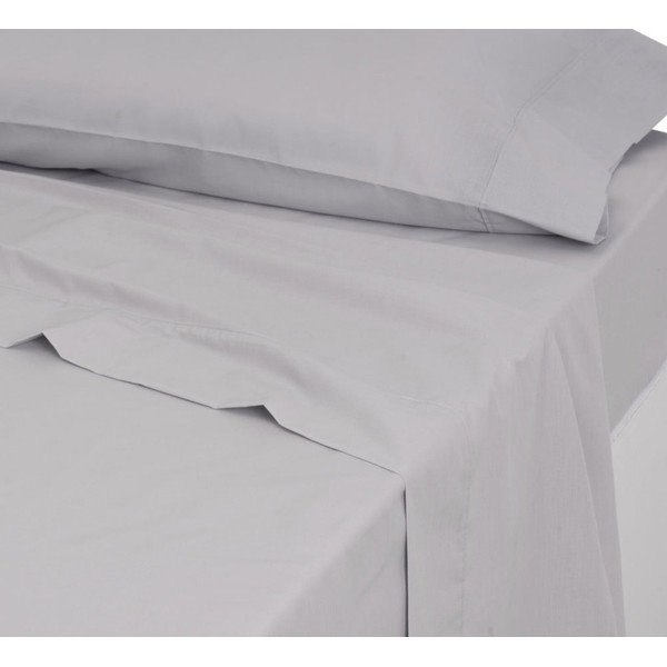 Jasnoszare prześcieradło 160x270 cm – Casa Selección-image-1