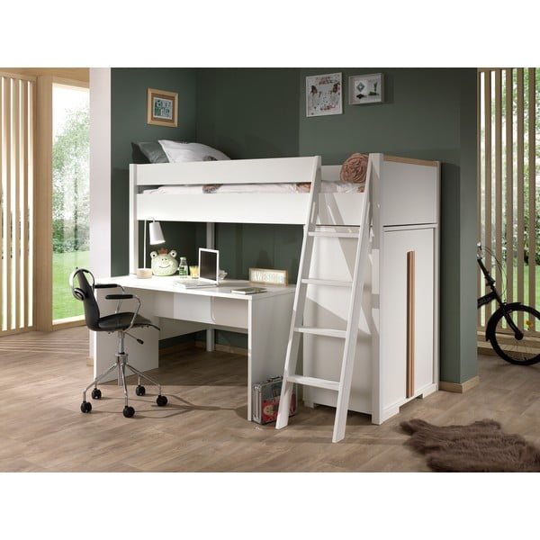 Białe podwyższone łóżko dziecięce Vipack Londen, 90x200 cm-image-2