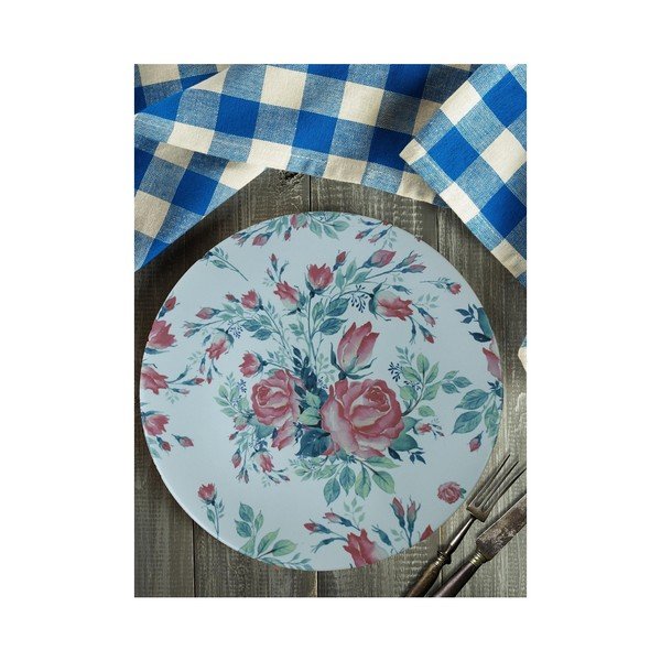 Niebieski talerz ceramiczny Mezzo Roses, ⌀ 26 cm-image-1