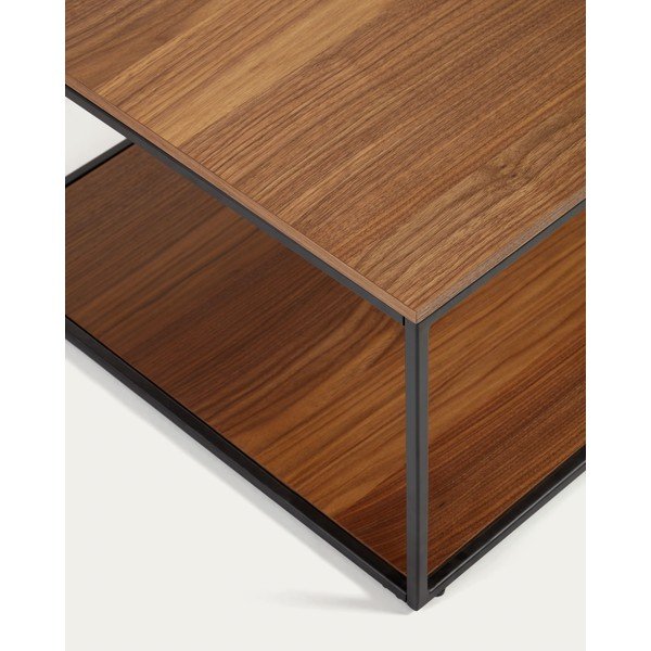 Stolik z blatem w dekorze orzecha w ciemnym naturalnym kolorze 60x110 cm Yoana – Kave Home-image-4