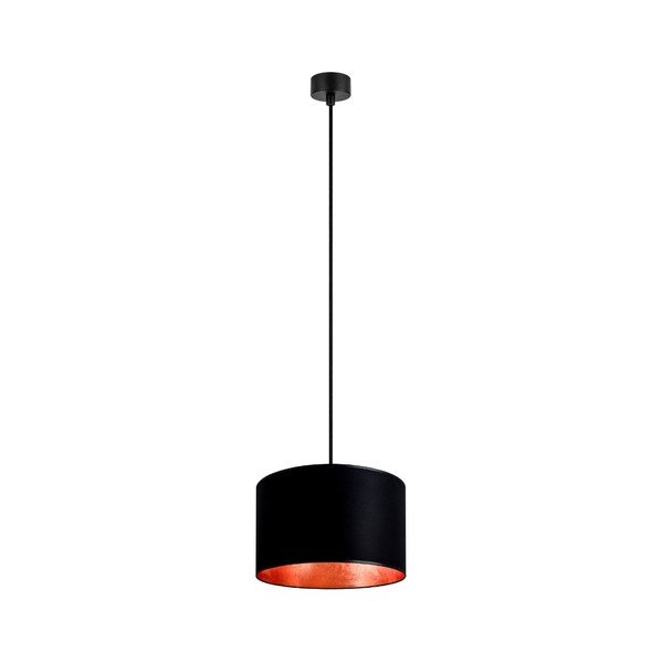 Czarna lampa wisząca z wnętrzem w miedzianej barwie Sotto Luce Mika, ∅ 25 cm